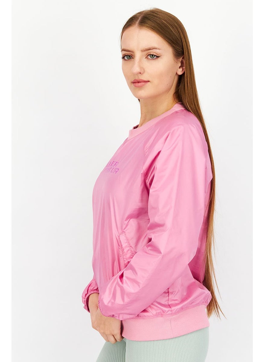 UNDER ARMOUR Women Sportswear Fit Round Neckline Long Sleeve Sweatshirt, Pink  - Image 3