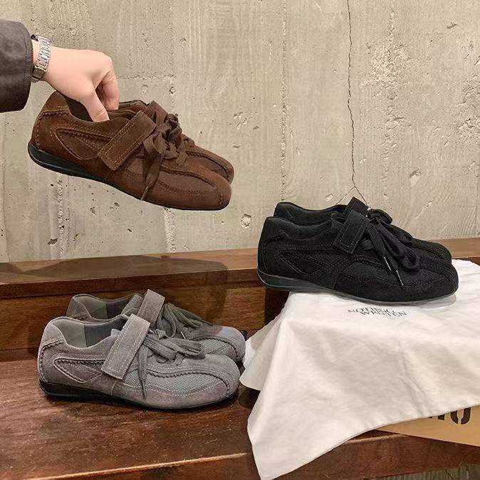 Velcro Flat Training Shoes For Women 2025 Retro Square Toe Forrest Gump Shoes For Women With Inner Heightening Ballet Versatile Casual Sneakers - Image 3