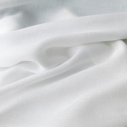 Wander Agio Womens Shawl Party Wraps Evening Dress Bridesmaid Long Scarves for Wedding Lightweight Chiffon Translucent White 01 - Image 3