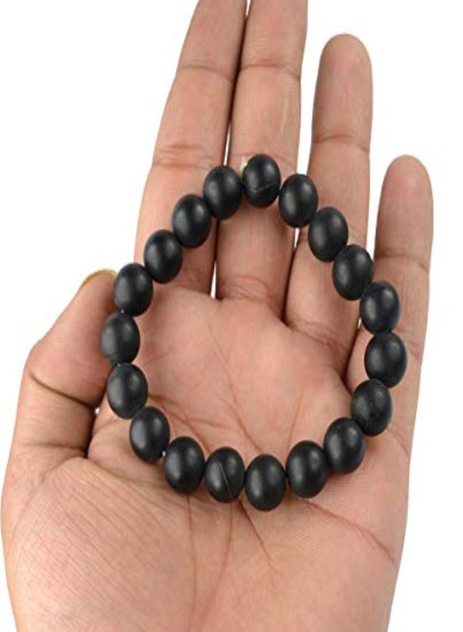 SMIZE Black Onyx Matte 10mm Beaded Bracelet for Men & Women | Unisex Protection & Grounding Crystal Jewelry | Natural Stone Anxiety Relief Bracelet | Handmade Elastic Healing Accessory - Image 4