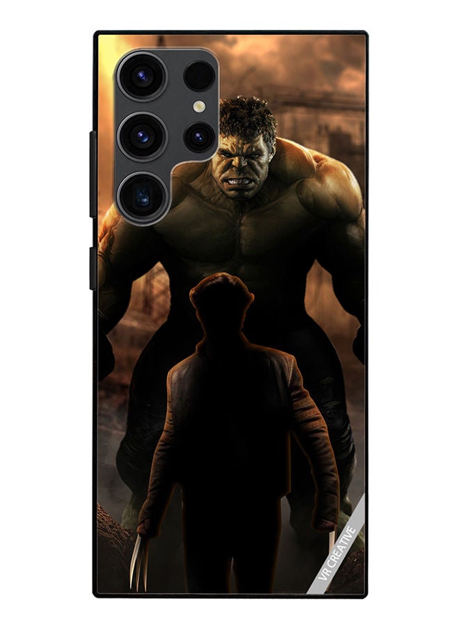 VR CREATIVE Protective Case Cover For Samsung Galaxy S23 Ultra 5G Hulk Vs Xman Design Multicolour - Image 1