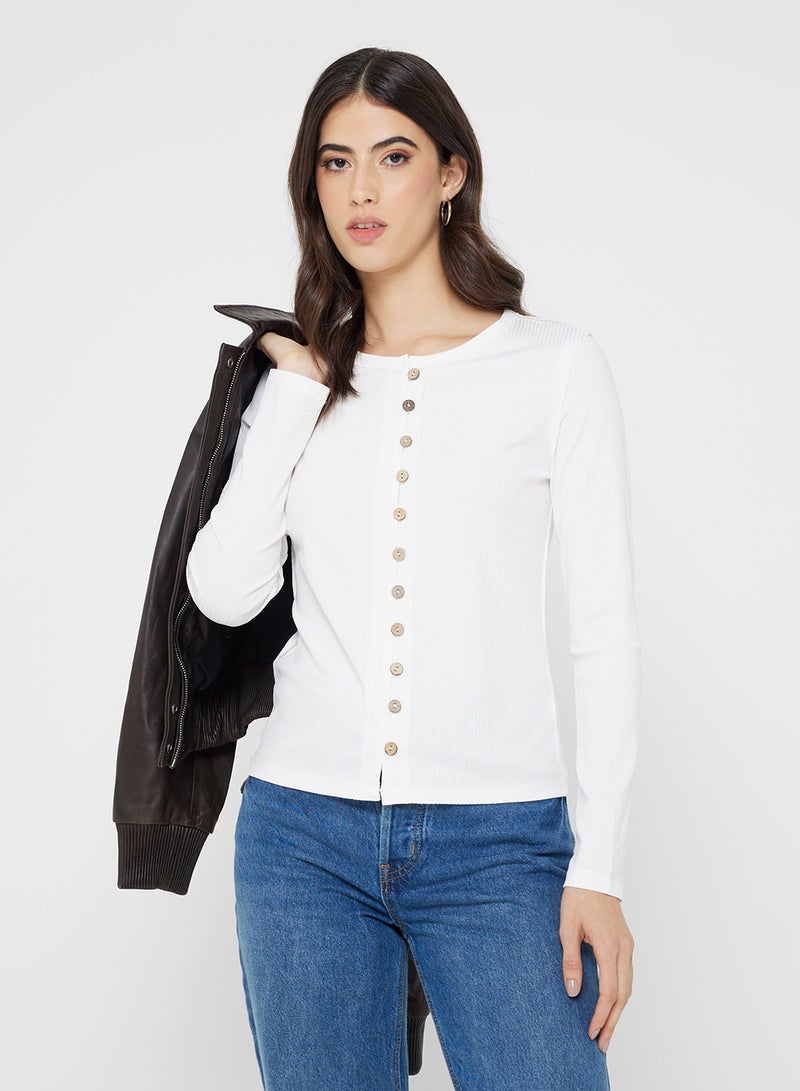 جينجر كارديجان ضيق بأزرار من نسيج خفيف - Image 1