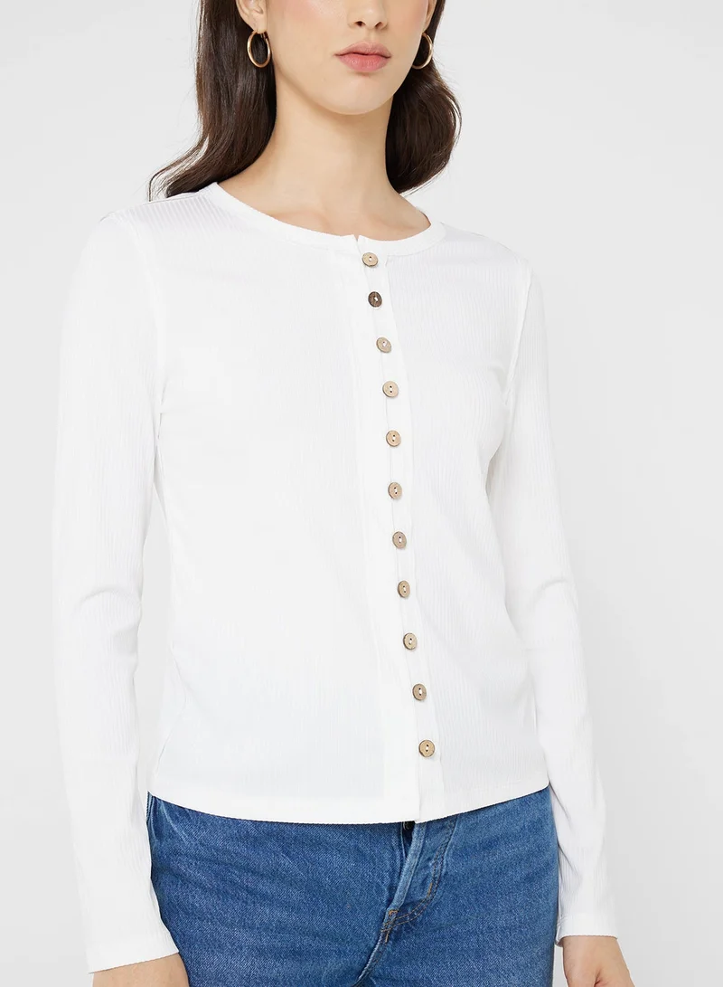 Ginger Light Knit Button Up Fitted Cardigan