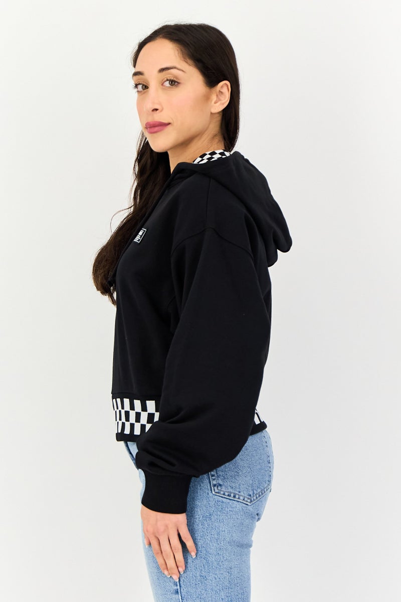 VANS ملابس رياضية نسائية بأكمام طويلة مناسبة، خارجية، هوديز، سوداء - Image 2