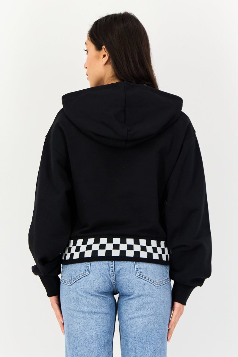 VANS ملابس رياضية نسائية بأكمام طويلة مناسبة، خارجية، هوديز، سوداء - Image 3