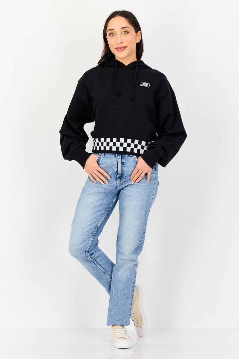 VANS ملابس رياضية نسائية بأكمام طويلة مناسبة، خارجية، هوديز، سوداء - Image 4