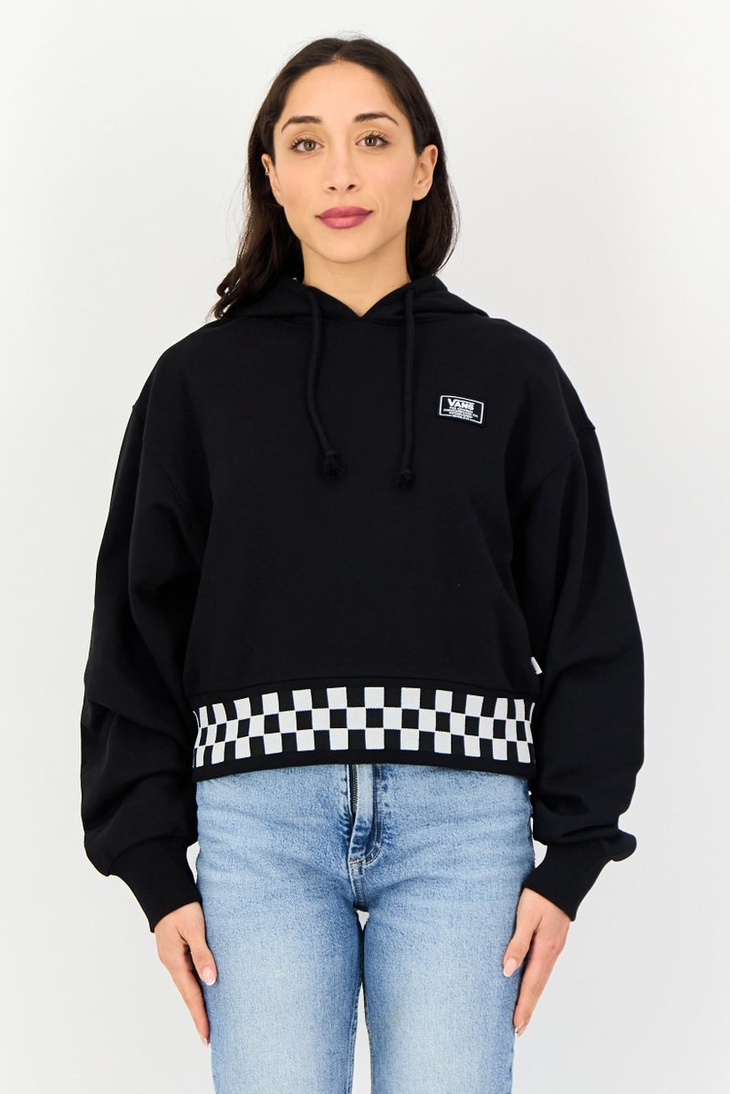 VANS ملابس رياضية نسائية بأكمام طويلة مناسبة، خارجية، هوديز، سوداء - Image 1