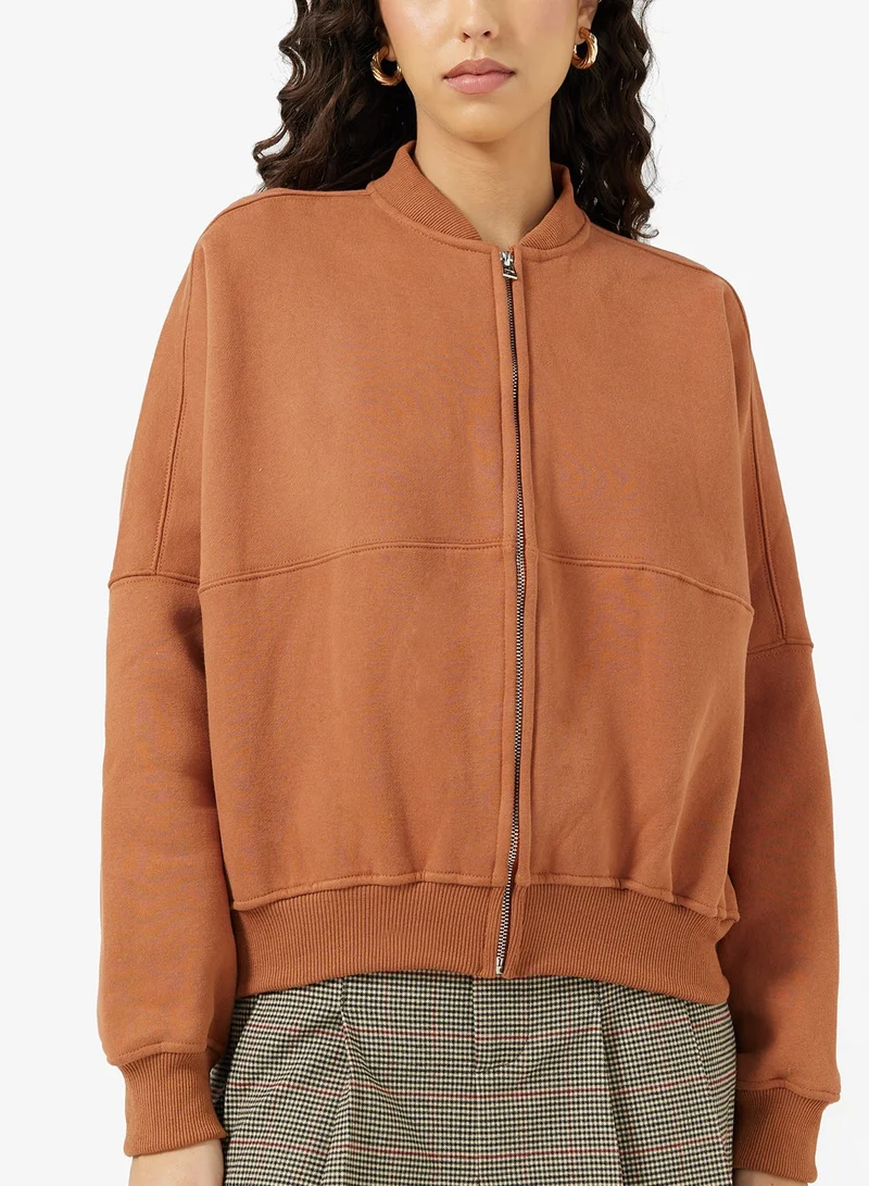 Ginger Zip Thru Bomber Sweatshirt