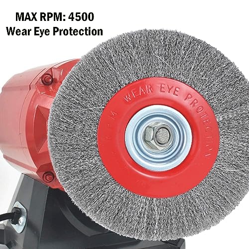 OSFTBVT 8in Bench Wire Wheel Brush for Bench Grinder Coarse Crimped Steel Wire 0.012" with 1/2" 5/8" 3/4" 7/8" 1"(5sets) Spacer Arbors - 2pack - Image 5