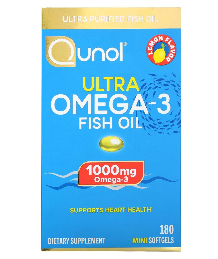 Ultra Omega-3 Fish Oil Lemon 180 Mini Softgels (500 mg per Softgel)