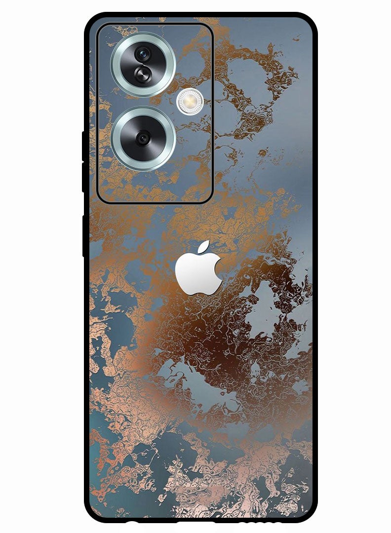 Theodor Protective Case Anti Scratch Shock Proof Bumper Cover For Oppo A79 5G Golden Grey Design - Image 1