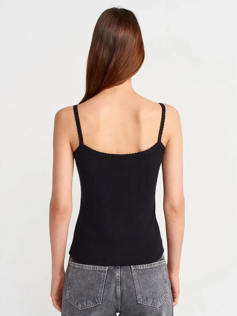 ديلفين Dilvin Slim Fit Ribbed Cotton Cami Top