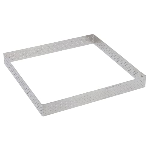 de Buyer Perforated Square Tart Ring - 7” x 7” x 0.8” - Perfect for Baking Beautifully Crisp Tarts - Easy to Use & Clean - Made in France - Image 1