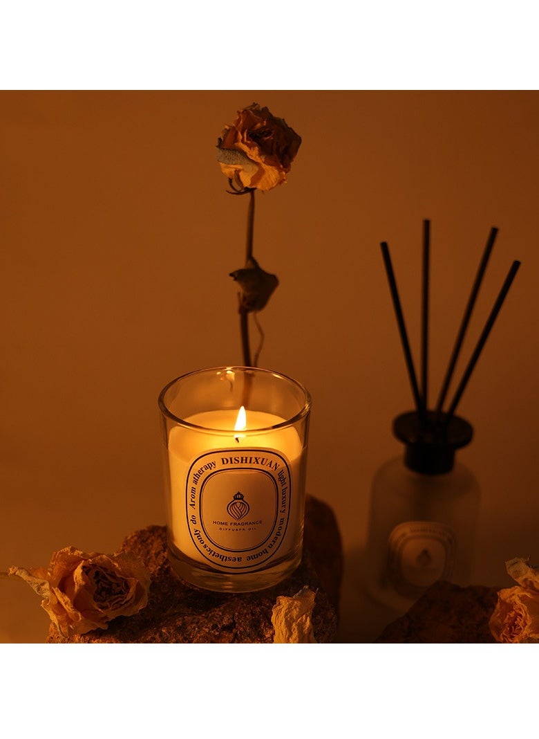 Home Fragrance White Peach Aromatherapy Diffuser Candle.