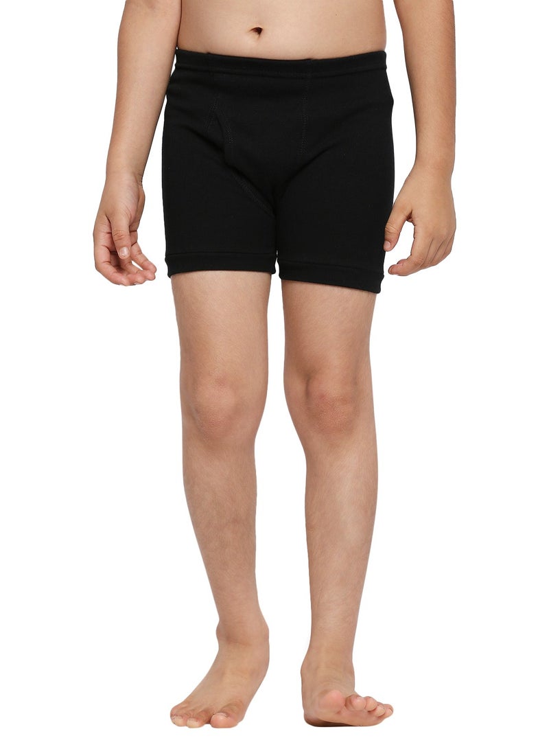 BYC BOY'S COTTON BOXER SHORT BRIEF (PACK OF 3) - BLACK  - Image 3