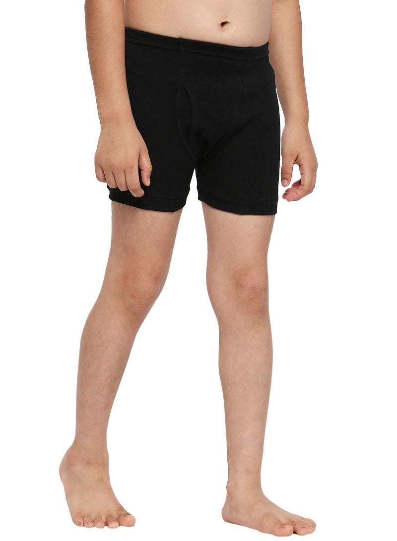 BYC BOY'S COTTON BOXER SHORT BRIEF (PACK OF 3) - BLACK  - Image 5