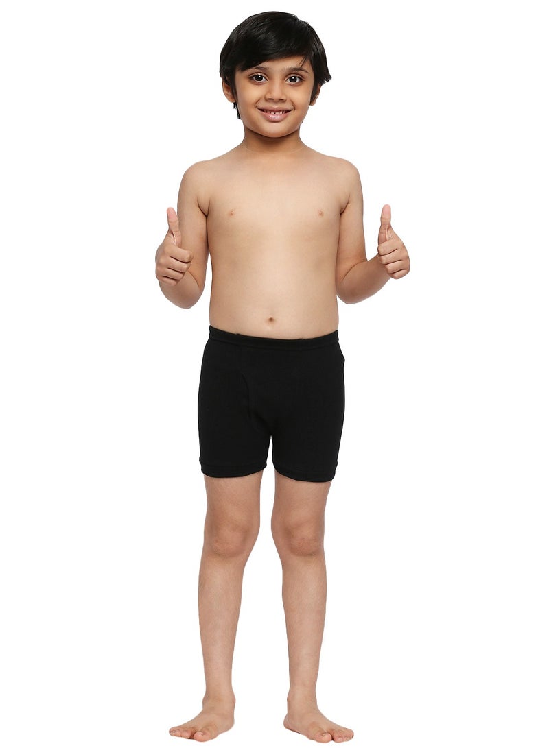 BYC BOY'S COTTON BOXER SHORT BRIEF (PACK OF 3) - BLACK  - Image 2