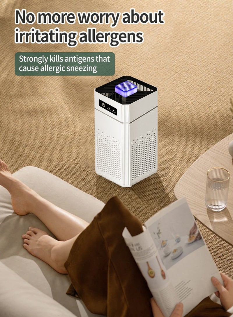 BEIRUI Portable Mini Air Purifier for Bedroom & Office - 34dB Quiet Sleep Mode, H13 True HEPA Filter, CADR 500m³/h, 360° Air Intake, Aromatherapy Function, Removes Smoke, Allergies & Pet Dander - Image 5