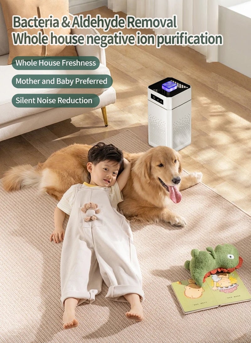 BEIRUI Portable Mini Air Purifier for Bedroom & Office - 34dB Quiet Sleep Mode, H13 True HEPA Filter, CADR 500m³/h, 360° Air Intake, Aromatherapy Function, Removes Smoke, Allergies & Pet Dander - Image 2