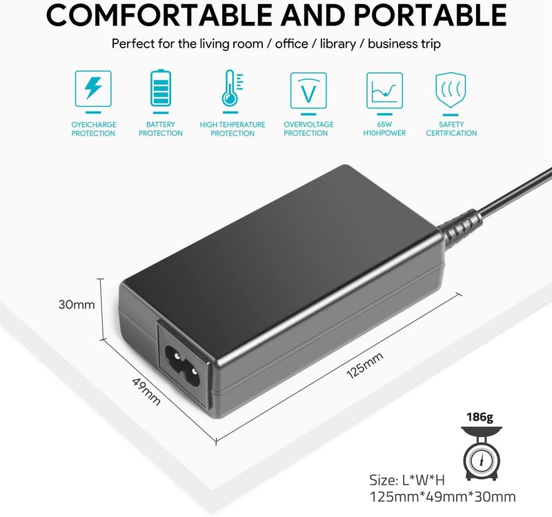 KFD Universal 20V Power Supply 3.5A 3A 2.5A 2A 1.5A AC/DC Adapter Barrel DC Plug 5.5x2.1mm 4.0x1.7mm 4.8x1.7mm 6.5x3.0mm 5.5x3.0mm 6.5x4.4mm for Bose Soundbar SRS-XG500 Speaker Theragun Elite Charger - Image 5