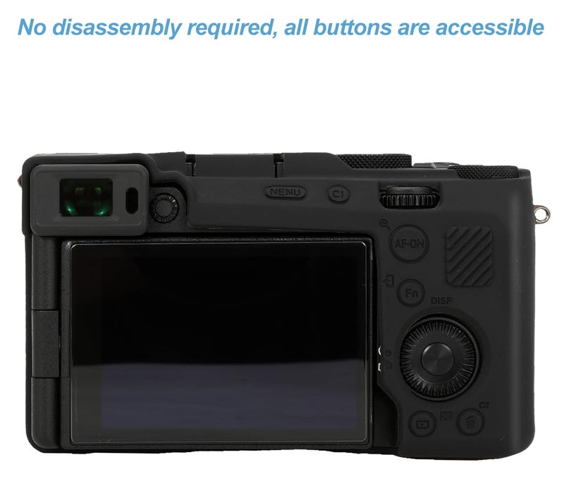 Pocoukate Case for Sony Alpha 7C II / 7CR Camera, Soft Silicone Protective Cover Skin with A7C II / A7CR Screen Protector Accessories for Sony Alpha 7C II/Alpha 7CR Silicone Case - Black - Image 4