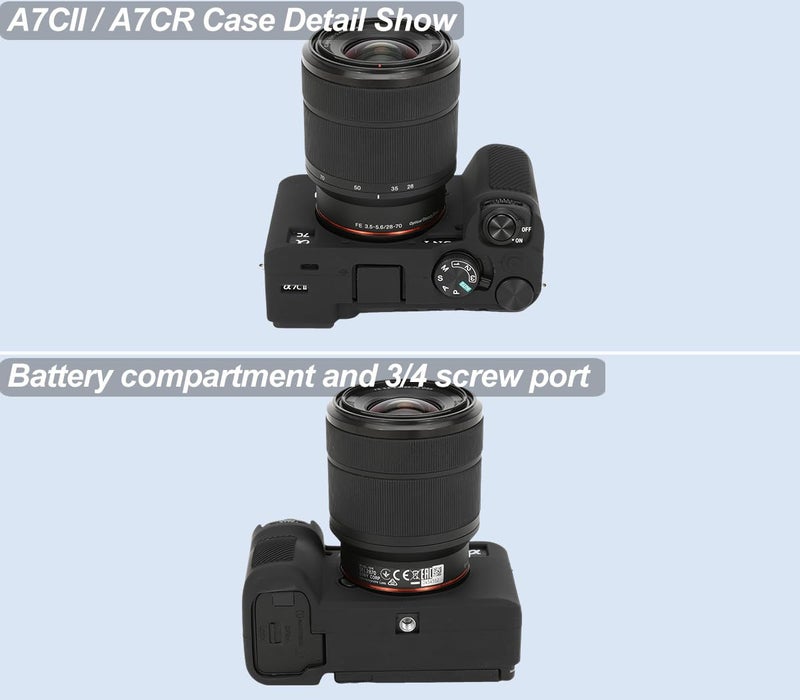 Pocoukate Case for Sony Alpha 7C II / 7CR Camera, Soft Silicone Protective Cover Skin with A7C II / A7CR Screen Protector Accessories for Sony Alpha 7C II/Alpha 7CR Silicone Case - Black - Image 5