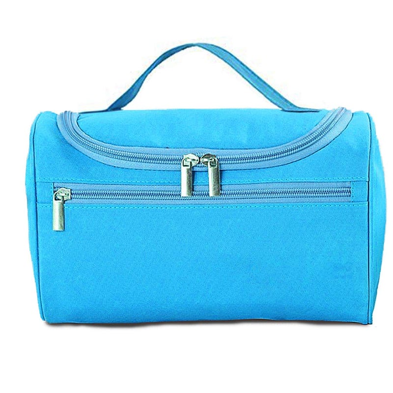 SKOFRI Portable Outdoor Travel Hanging Storage Organizer Handbag Women Makeup Bag Cosmetic Travel Toiletry Bag for Men and Women Blue - Image 1
