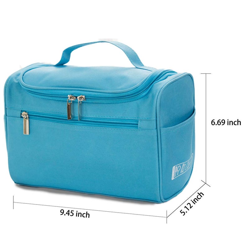 SKOFRI Portable Outdoor Travel Hanging Storage Organizer Handbag Women Makeup Bag Cosmetic Travel Toiletry Bag for Men and Women Blue - Image 2