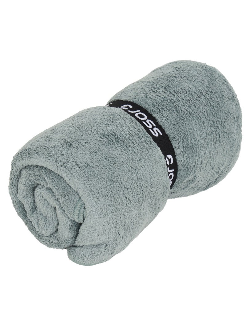 Joss Absorbent Fleece Towel – Khaki, One Size (140x70 cm), Soft and Moisture-Absorbing, Compact with Hanging Loop, Quick-Drying, Perfect for Pool & Beach - Image 1