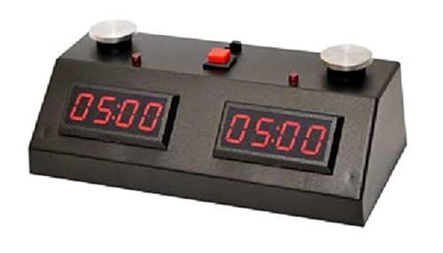 The Chess Store ZMFII Digital Chess Clock Red LED Display Black Case Chess Clock Board Game 2 Players Adult - Image 1