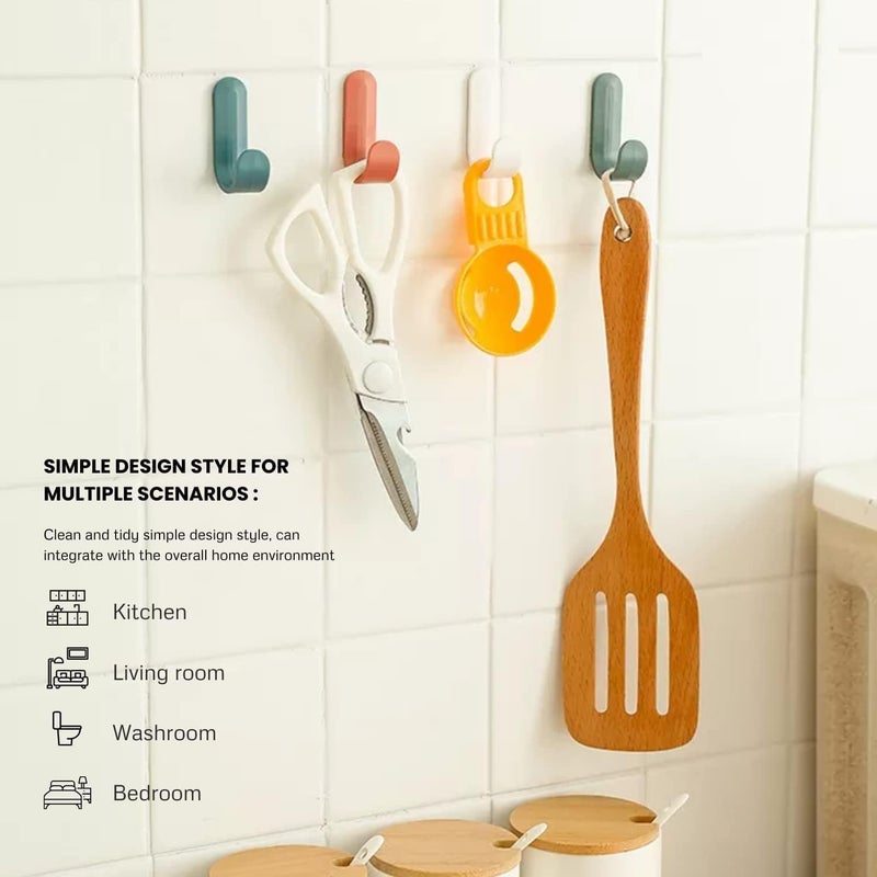 KESI ORNAMENTS Kesi Hook for Wall, Bathroom Towel Holder, Coat Hooks Heavy Duty, Multipurpose Self Adhesive Hook, Kitchen Accessories Items, Clothes Hanging, Sticky Photo Frame Strong Hanger (6 pcs)  - Image 5