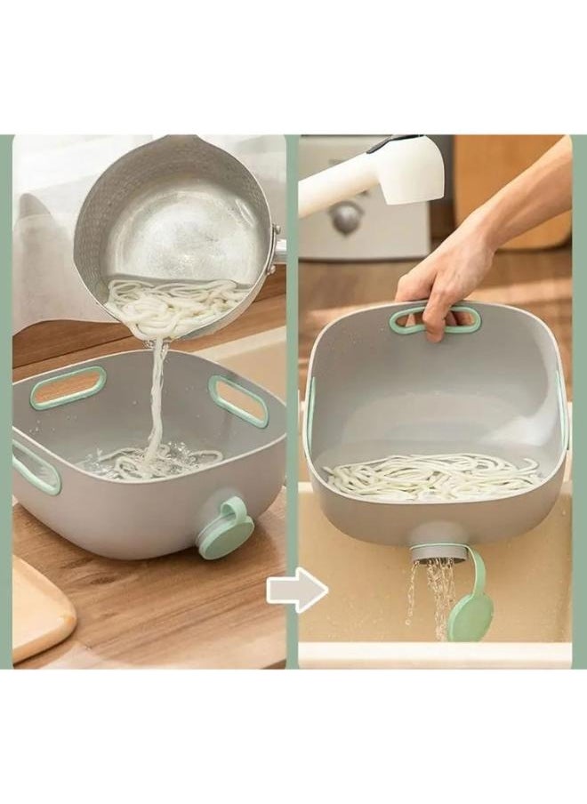 Eoptify Multifunctional Kitchen Drain Basket, Silicone Colander and Organizer for Draining and Washing Fruits & Vegetables  - Image 3