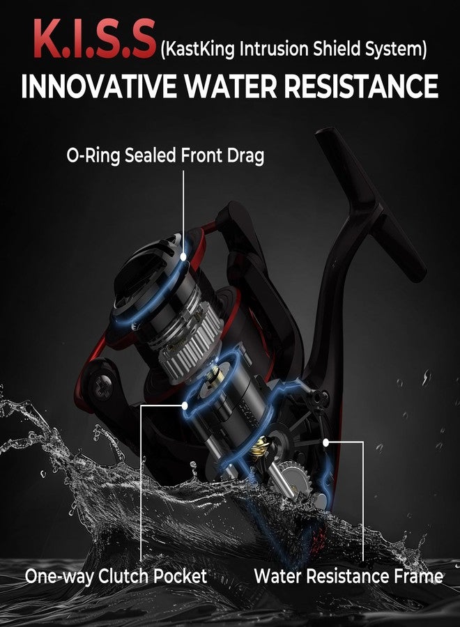 KastKing Sharky III Fishing Reel - New 2018 Sharky III Gold Spinning Reel - Carbon Fiber 39.5 LBs Max Drag - 10+1 Stainless BB for Saltwater or Freshwater - Oversize Shaft - Super Value! - Image 5