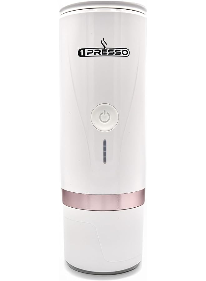 1Presso Portable Espresso Coffee machine - Automatic non-heating, 15 Bar pressure,120ml capacity, Compatible with capsules and ground coffee, Perfect for outdoor, travel, car, office and home (White) - Image 1
