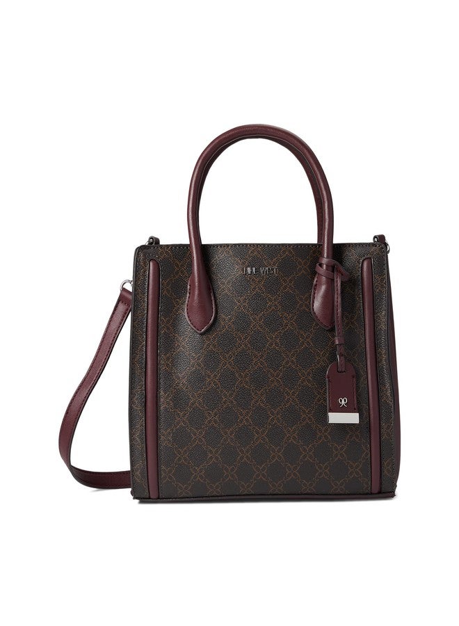 ناين ويست حقيبة ناين ويست أيدين ساتشيل بنية اللون بشعار/لون عنابي، مقاس واحد - Image 1