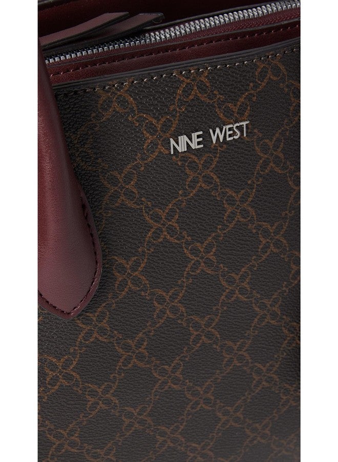 ناين ويست حقيبة ناين ويست أيدين ساتشيل بنية اللون بشعار/لون عنابي، مقاس واحد - Image 4