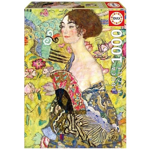 Educa - Lady with a Fan, Gustav Klimt | 1000 Piece Puzzle for Adults. Measurements: 18,89" x 26,77". 14 Years Old (19932) - Image 1