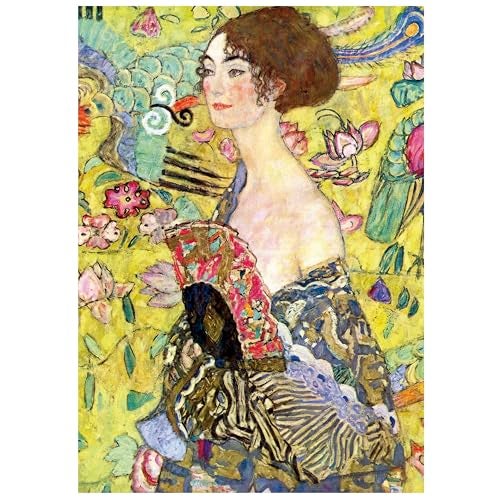 Educa - Lady with a Fan, Gustav Klimt | 1000 Piece Puzzle for Adults. Measurements: 18,89" x 26,77". 14 Years Old (19932) - Image 2