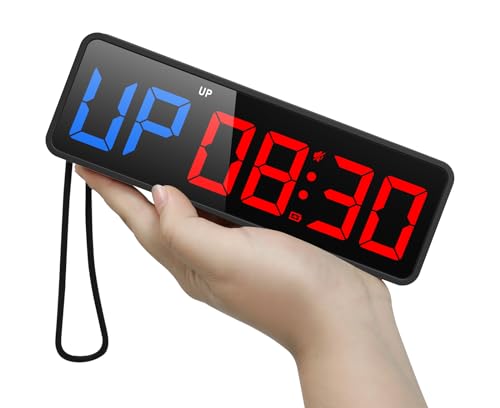 ANJANK Small Portable Gym Timer Clock, Strong Magnet, Workout Interval Timer with Powerful Battery, Stopwatch, Remote Control, Adjustable Brightness, Fitness Digital Timer for Home/Garage/Boxing - Image 1