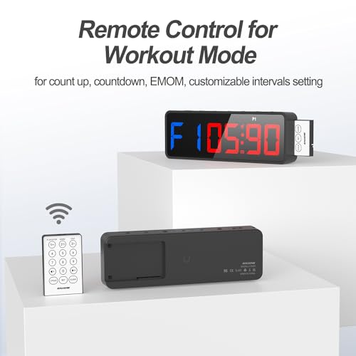 ANJANK Small Portable Gym Timer Clock, Strong Magnet, Workout Interval Timer with Powerful Battery, Stopwatch, Remote Control, Adjustable Brightness, Fitness Digital Timer for Home/Garage/Boxing - Image 5
