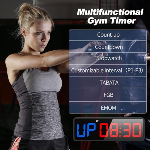 ANJANK Small Portable Gym Timer Clock, Strong Magnet, Workout Interval Timer with Powerful Battery, Stopwatch, Remote Control, Adjustable Brightness, Fitness Digital Timer for Home/Garage/Boxing - Image 2