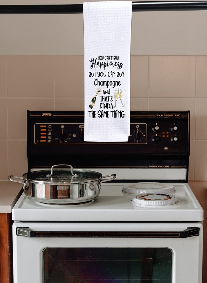 POFULL You Can’t Buy Happiness Kitchen Towel for The Champagne Lover Housewarming Party Decor (You Can’t Buy Towel) - Image 5