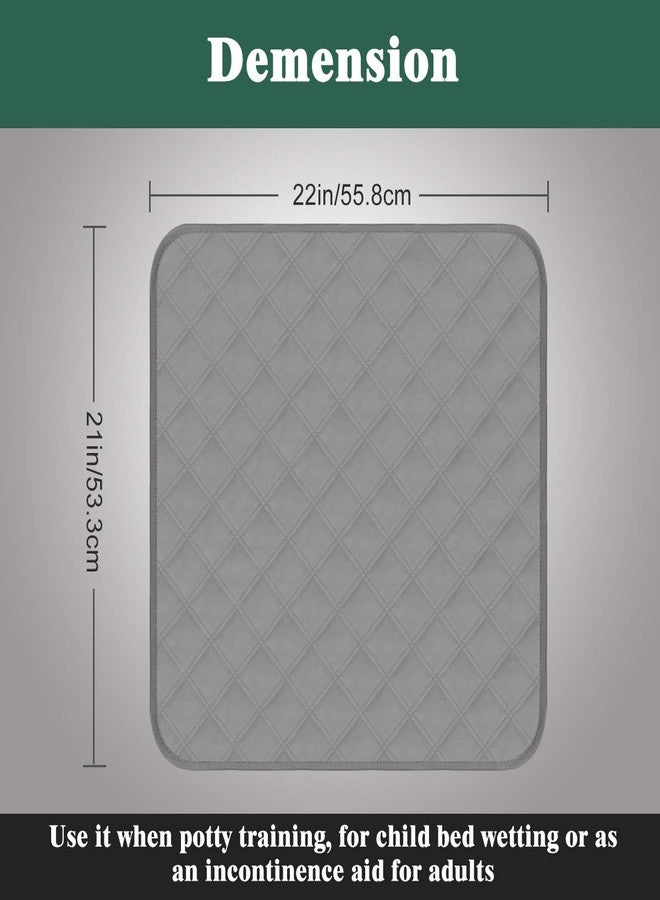 GRUENERDE Waterproof Chair Pads for Incontinence 2Pcs Resuable Washable Seat Protector Pads for Incontinence for Senior Toddlers 22"X21" Black - Image 2