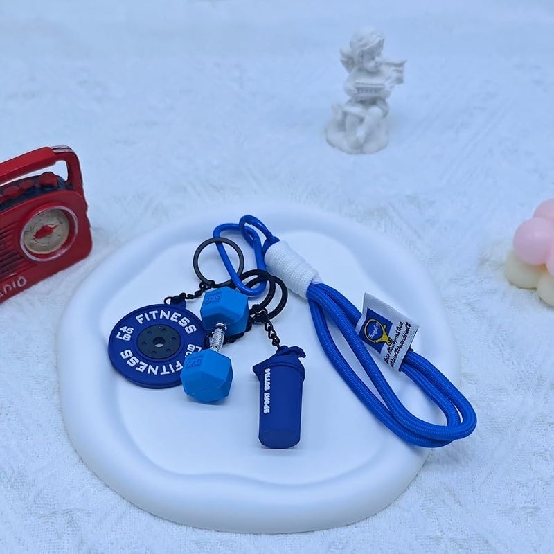 Bandfol Fitness Keychain Silicone Barbell Key Chain with Rope Handle for Gym Lover - Image 2