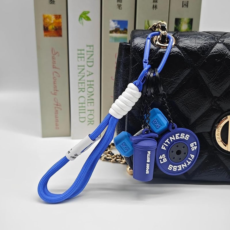 Bandfol Fitness Keychain Silicone Barbell Key Chain with Rope Handle for Gym Lover - Image 3