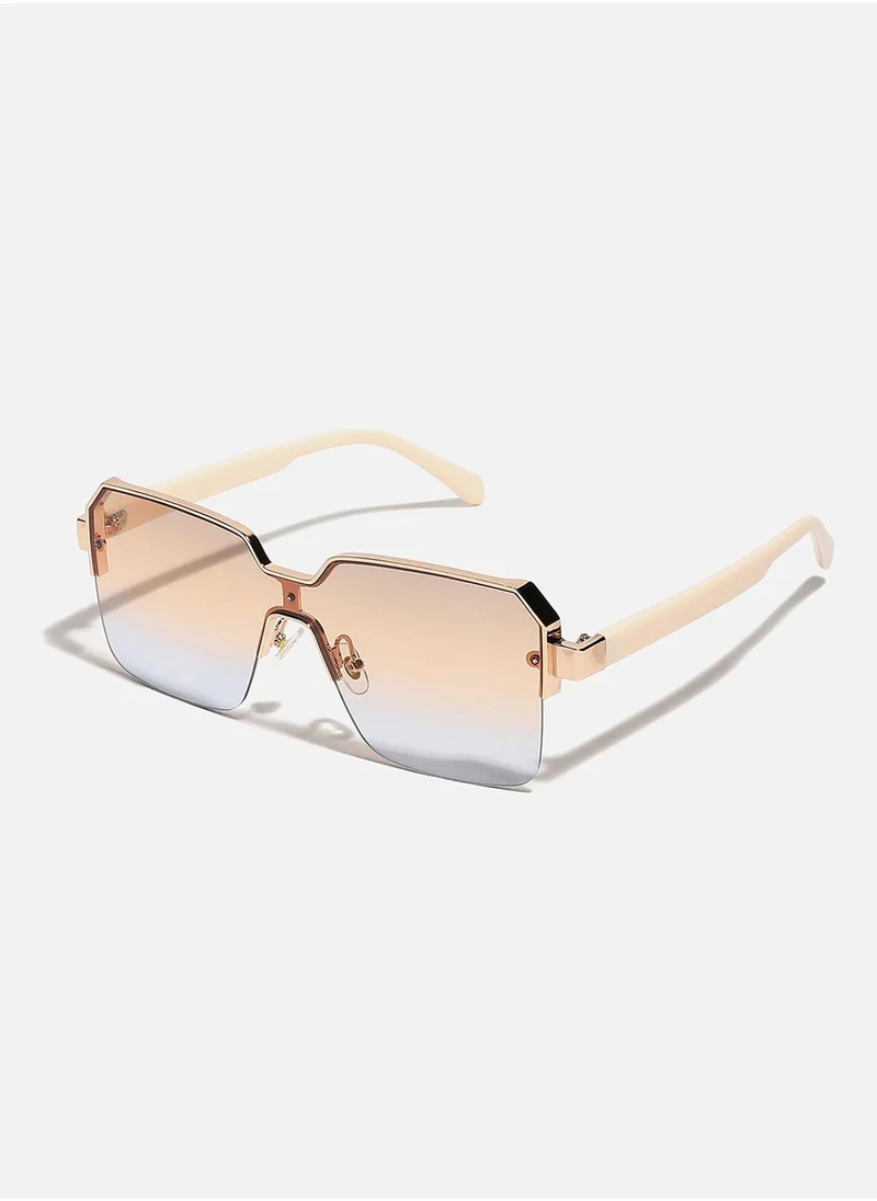 Haute Sauce Gold-Coloured Rectangular Sunglasses