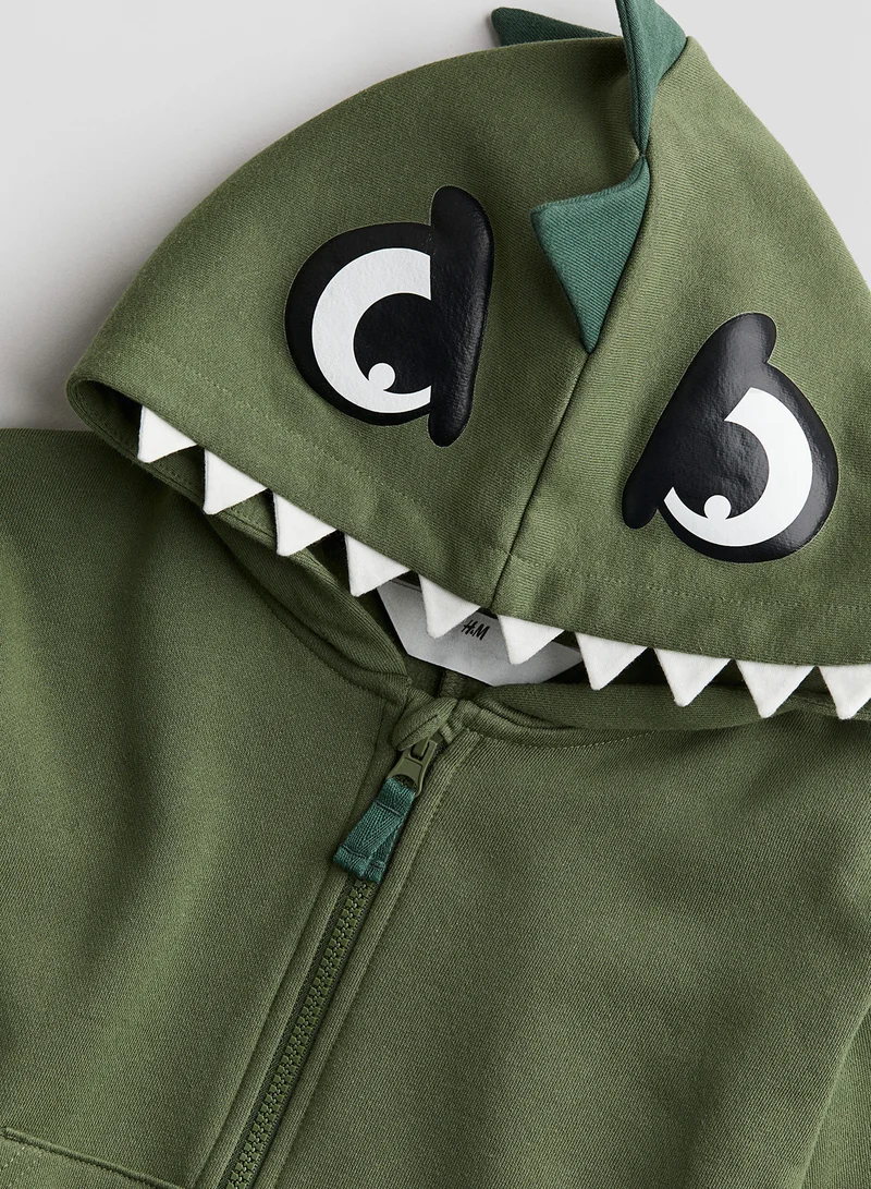 اتش اند ام Appliquéd Zip-Through Hoodie
