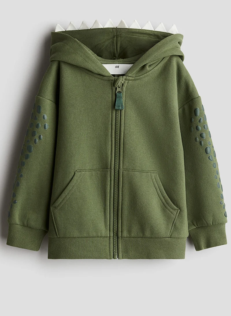 اتش اند ام Appliquéd Zip-Through Hoodie
