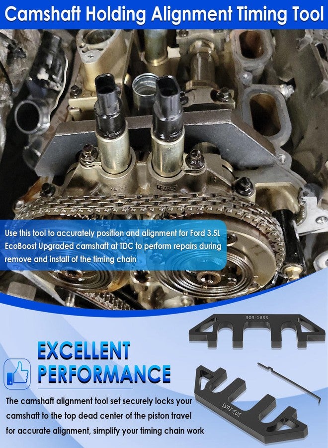 Yoursme 303-1655 Camshaft Holding Alignment Timing Tool and 303-1530 Chain Tensioner Set Fit for Ford 3.5L Upgraded EcoBoost Engine GT F-150 Expedition Lincoln Navigator - Image 2