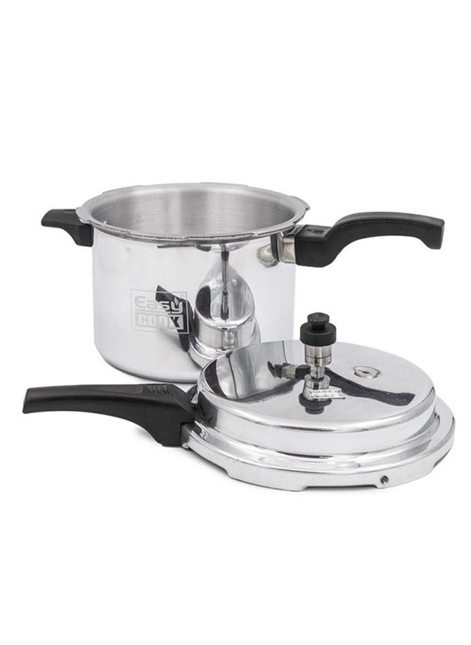 Easy Cook - Indian Aluminium Pressure Cooker - 3 Liter Capacity | Fast Cooking, Energy Efficient | Silver - Image 1